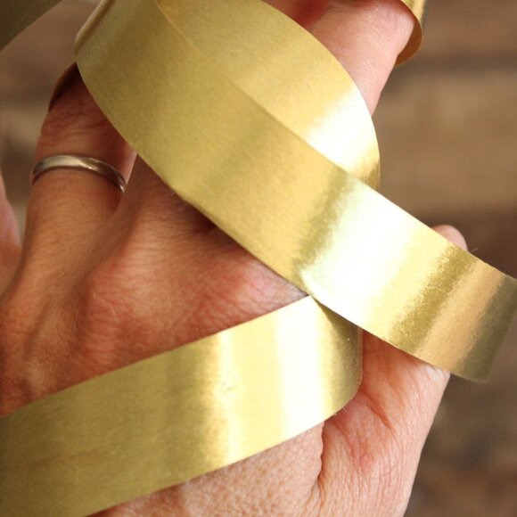 Vintage 1950s 3M Sasheen Metallic Gold 19 Ribbon 7/8" Wide, 5 yards - Picture 9 of 10